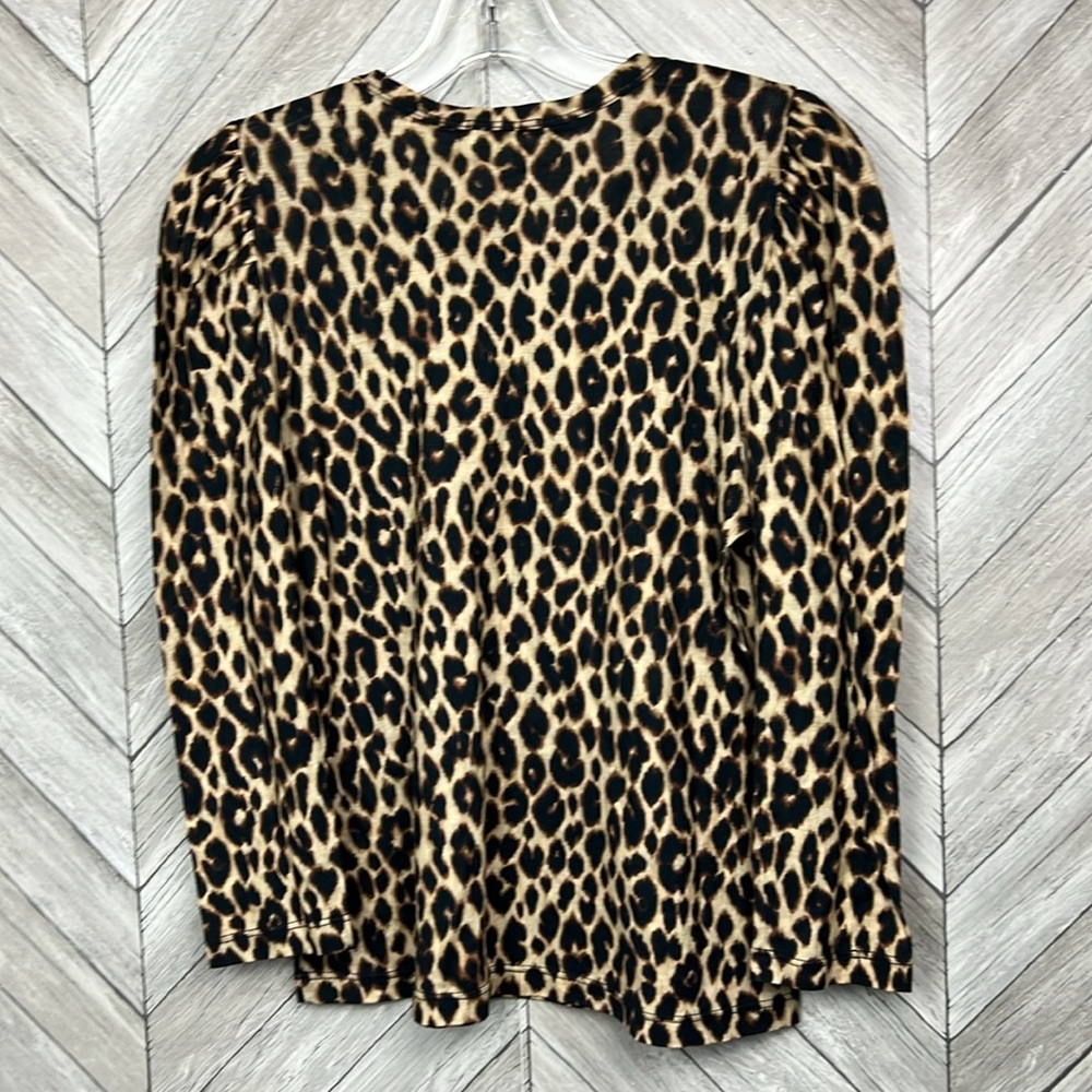 A.L.C. Karlie Leopard Print Long Sleeve Top Size M - image 5